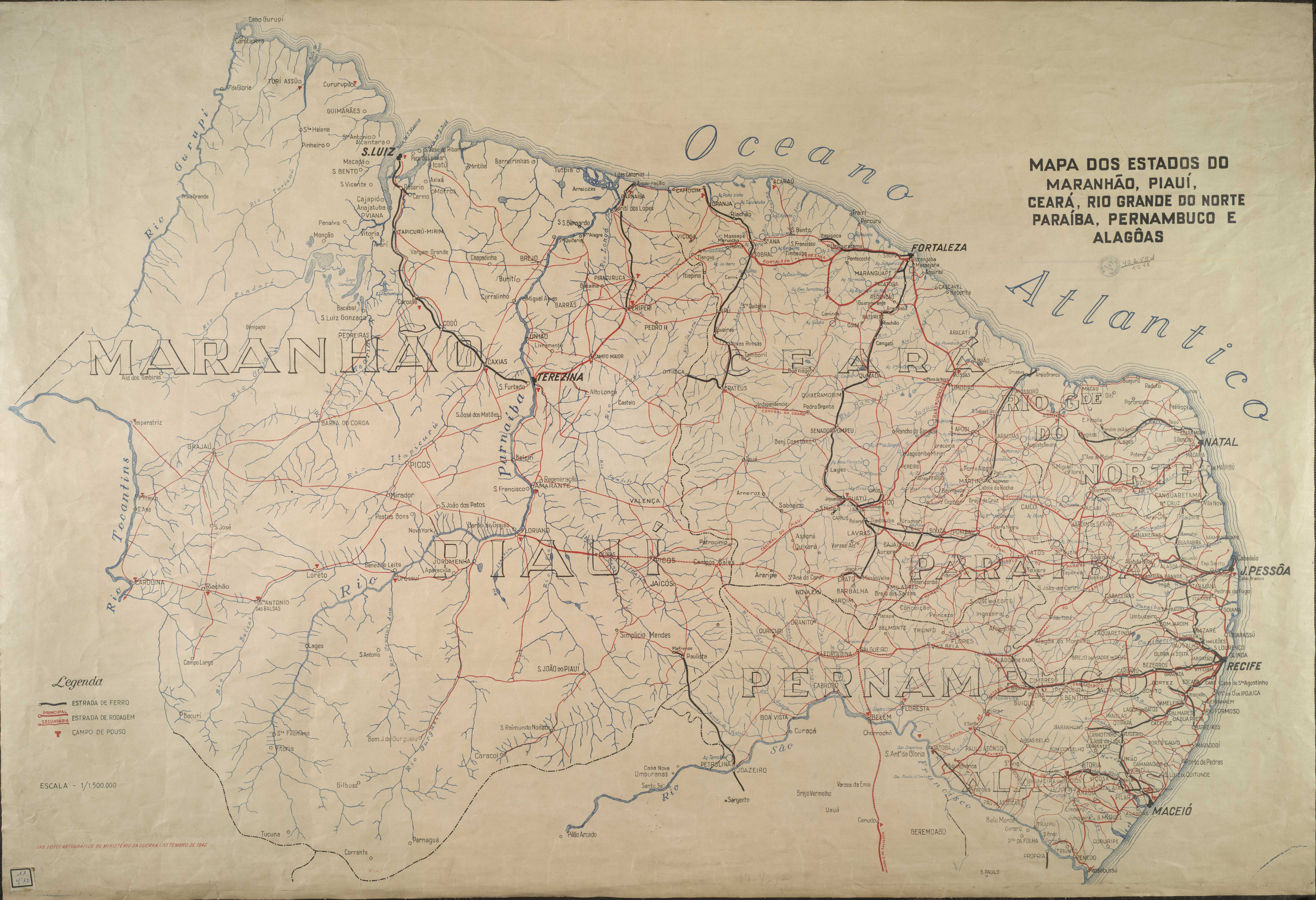 Carta topográfica e administrativa da província do Maranhão erigida pelos  documentos mais modernos, 1850. Arquiv…